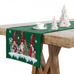 Vianočný behúň na stôl Škriatkovia 4 Zelená 40x220 cm #2