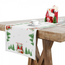 Vianočný behúň na stôl Škriatkovia 2 Biela 40x140 cm #2