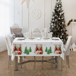 Vianočný obrus na stôl Škriatkovia 7 Biela 110x160 cm #1
