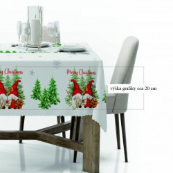 Vianočný obrus na stôl Škriatkovia 7 Biela 110x160 cm #3
