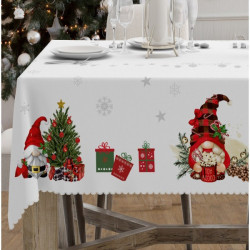 Vianočný obrus na stôl Škriatkovia 6 Biela 110x160 cm