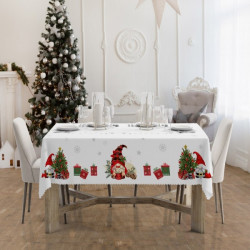 Vianočný obrus na stôl Škriatkovia 6 Biela 110x160 cm #1