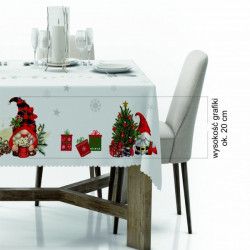 Vianočný obrus na stôl Škriatkovia 6 Biela 110x160 cm #3