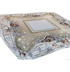 Vianočný gobelínový obrus na stôl 90x90 cm Chenille IT030 Béžová 90x90 cm #3
