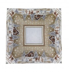 Vianočný gobelínový obrus na stôl 90x90 cm Chenille IT030 Béžová 90x90 cm #4