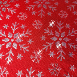 Vianočný behúň na stôl červený so striebornými vločkami a zirkónmi Červená 40x200 cm #4