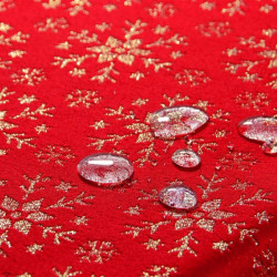 Vianočný behúň na stôl červený so zlatými snehovými vločkami Červená 40x140 cm #2