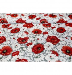 Gobelínový behúň na stôl s kvetinovým vzorom – vlčí mak a margaréty Eden 5016 Viacfarebná 40x100 cm #1