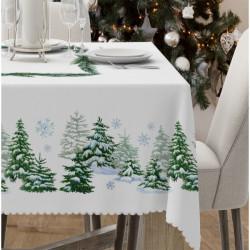 Vianočný obrus na stôl Vianočný stromček MIG935 Biela 140x220 cm