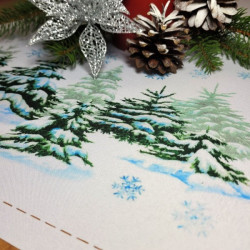 Vianočný behúň na stôl Vianočný stromček MIG935 Biela 40x140 cm #2