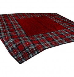 Vianočný gobelínový obrus na stôl Tartan bordový 90x90 cm Chenille IT025 Bordová  90x90 cm