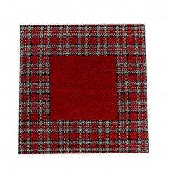 Vianočný gobelínový obrus na stôl Tartan bordový 90x90 cm Chenille IT025 Bordová  90x90 cm #1