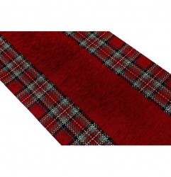 Gobelínový behúň na stôl Tartan bordový Chenille IT025 Bordová  40x130 cm #1