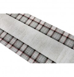 Gobelínový behúň na stôl Tartan šedohnedý Chenille IT025 Šedohnedá 40x130 cm #1