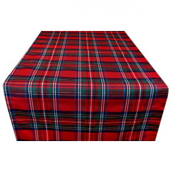 Vianočný behúň na stôl Karó s lurexom 50x150 cm Červená 50x150 cm