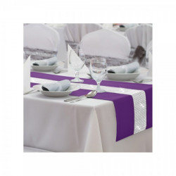 Behúň na stôl Glamour so zirkónmi fialový Fialová 40x110 cm #1