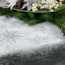 Vianočný behúň na stôl so striebornými snehovými vločkami Strieborná 40x140 cm #2