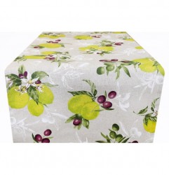 Behúň na stôl citróny s olivami 50x150 cm 50x150 cm Viacfarebná