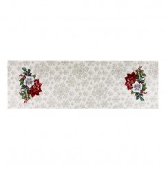 Vianočný gobelínový behúň na stôl s motívom vianočných kvetov Viacfarebná 45x140 cm #4