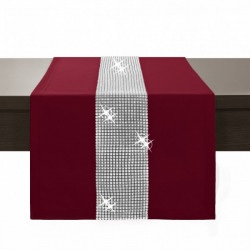 Behúň na stôl Glamour so zirkónmi bordový Bordová  40x110 cm