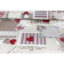 Behúň na stôl patchwork červené srdiečka Made in Italy, 50 x 150 cm #1
