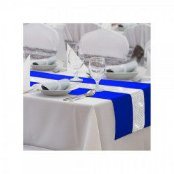 Behúň na stôl Glamour so zirkónmi azurovo modrý Modrá 40 x 300 cm #1