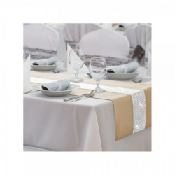 Behúň na stôl Glamour so zirkónmi béžový Béžová 40 x 110 cm #1