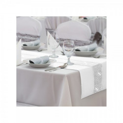 Behúň na stôl Glamour so zirkónmi biely Biela 40 x 110 cm #1