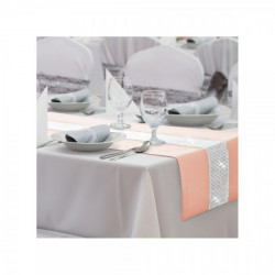 Behúň na stôl Glamour so zirkónmi lososový Korálová, lososová 40 x 110 cm #1
