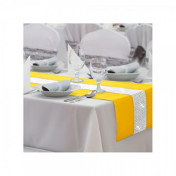 Behúň na stôl Glamour so zirkónmi žltý Žltá 40 x 110 cm #1