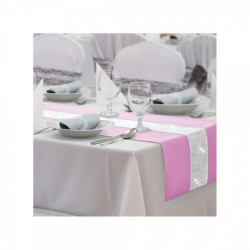 Behúň na stôl Glamour so zirkónmi svetloružový Ružová 40 x 110 cm #1