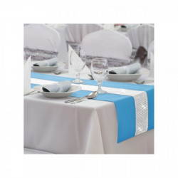 Behúň na stôl Glamour so zirkónmi blankytne modrý Blankytna modrá 40 x 110 cm #1