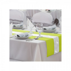 Behúň na stôl Glamour so zirkónmi limetkovo zelený Zelená 40 x 110 cm #1