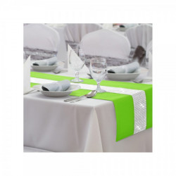 Behúň na stôl Glamour so zirkónmi svetlozelený Zelená 40 x 110 cm #1