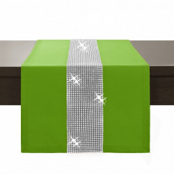 Behúň na stôl Glamour so zirkónmi zelený Zelená 40 x 110 cm