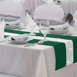 Behúň na stôl Glamour so zirkónmi tmavozelený Zelená 40 x 110 cm #1