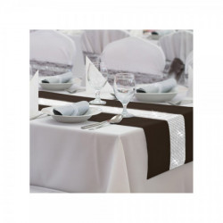 Behúň na stôl Glamour so zirkónmi tmavohnedý Hnedá 40 x 110 cm #1