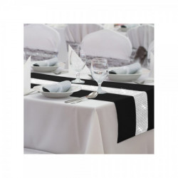 Behúň na stôl Glamour so zirkónmi čierny Čierna 40 x 110 cm #1