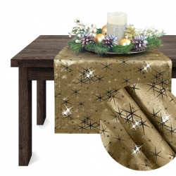 Sviatočný behúň na stôl zlatý Hviezdy Zlatá 40x140 cm #1