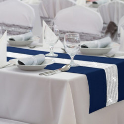 Behúň na stôl Glamour so zirkónmi tmavomodrý Modrá 40 x 110 cm #1