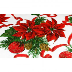 Vianočný behúň na stôl Vianočná ruža na bielom 50x150 cm Made in Italy Červená 50x150 cm #4