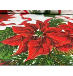 Vianočný behúň na stôl Vianočná ruža na bielom 50x150 cm Made in Italy Červená 50x150 cm #7