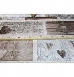 Bavlnená látka Shabby love béžové srdiečka, š. 145 cm Béžová Šírka 145 cm #1