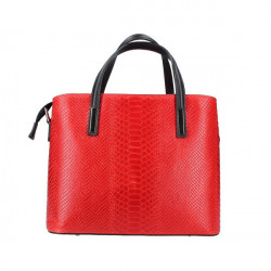 Červená kožená kabelka 960, Červená #4
