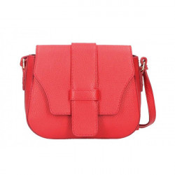 Červená talianska kožená kabelka na rameno 870A, Červená