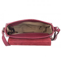 Červená talianska kožená kabelka na rameno 870A, Červená #1