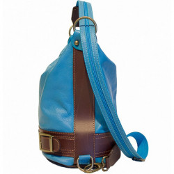 Dámska kožená kabelka/batoh 1201 hnedá Made in Italy, Hnedá #2