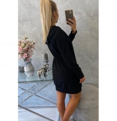 Dámska mikina s kapucňou a vreckami MI8924 čierna Univerzálna Čierna #5