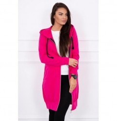 Dámska mikina s kapucňou a vreckami MI8924 fucshia Univerzálna Fuchsia