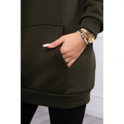 Dámska mikina s kapucňou MI9147 khaki Univerzálna Zelená #6